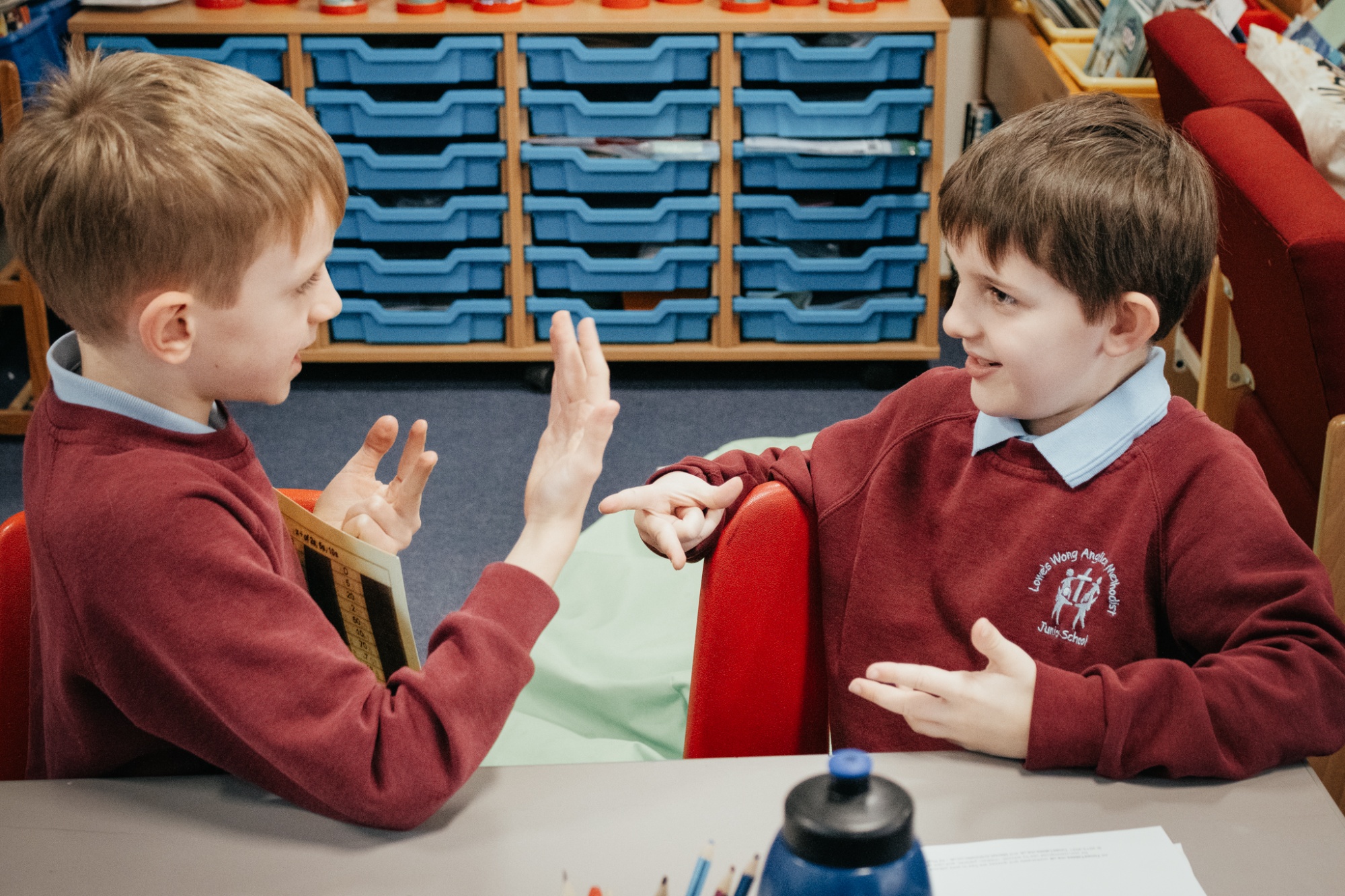 two students in maths lesson